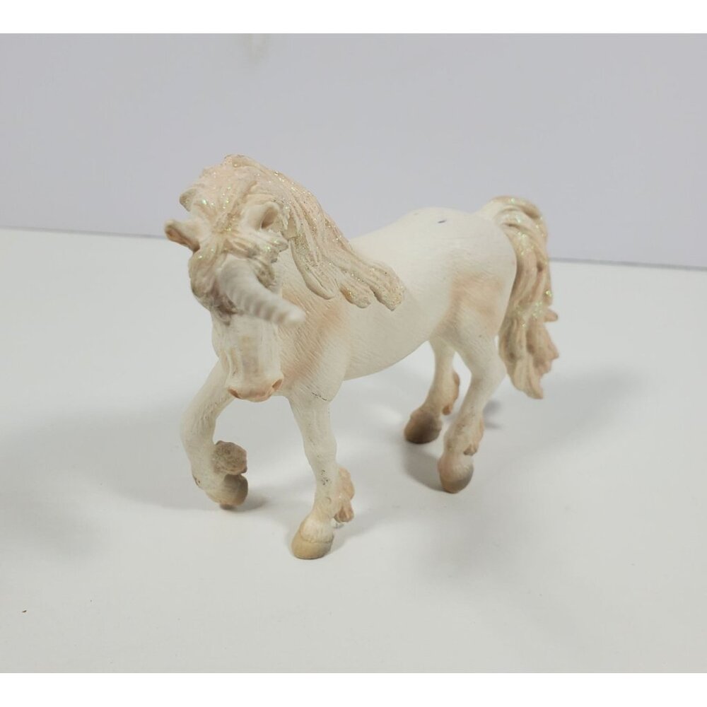 2004 Schleich White Unicorn Glitter Sparkle Mane And Tail Figurine 4 Inches - Picture 2 of 15